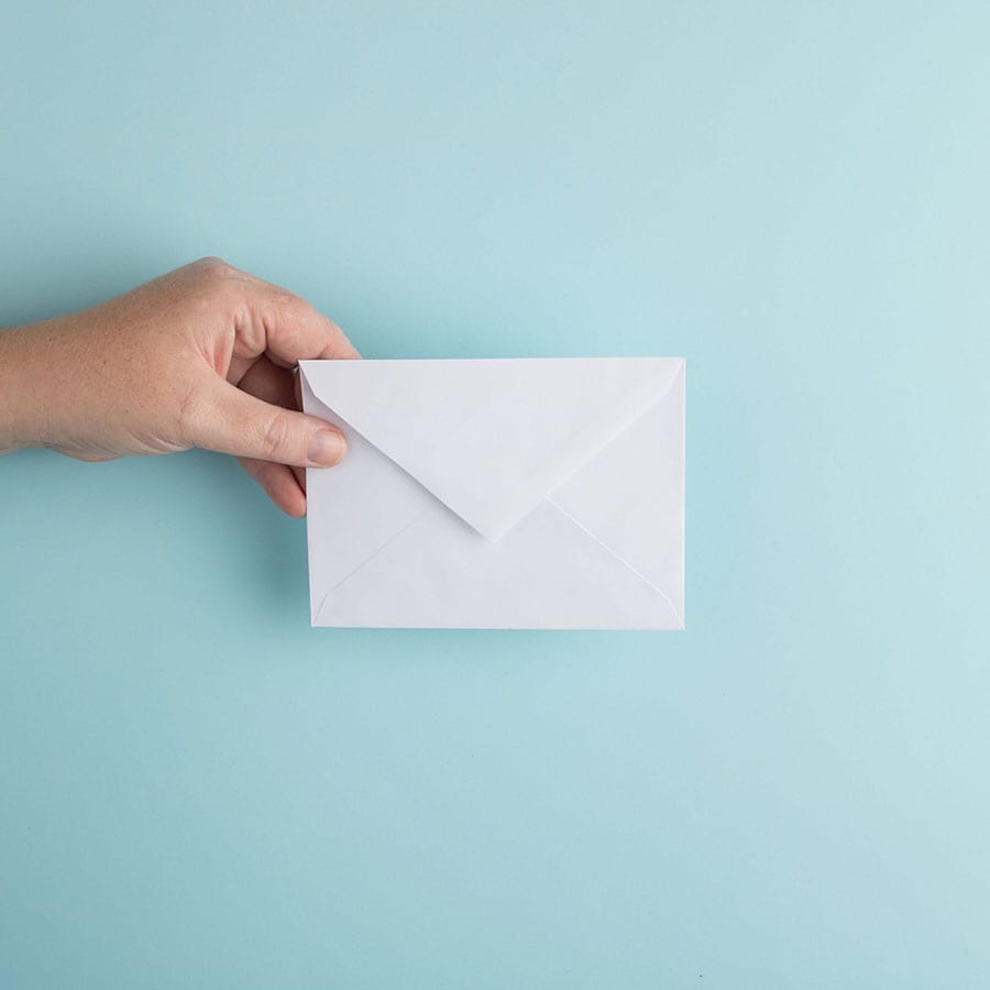 Envelope in hand Envelope in hand